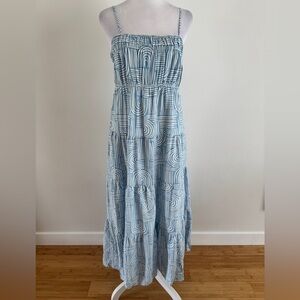 New! Blue Pepper midi dress abstract blue size large